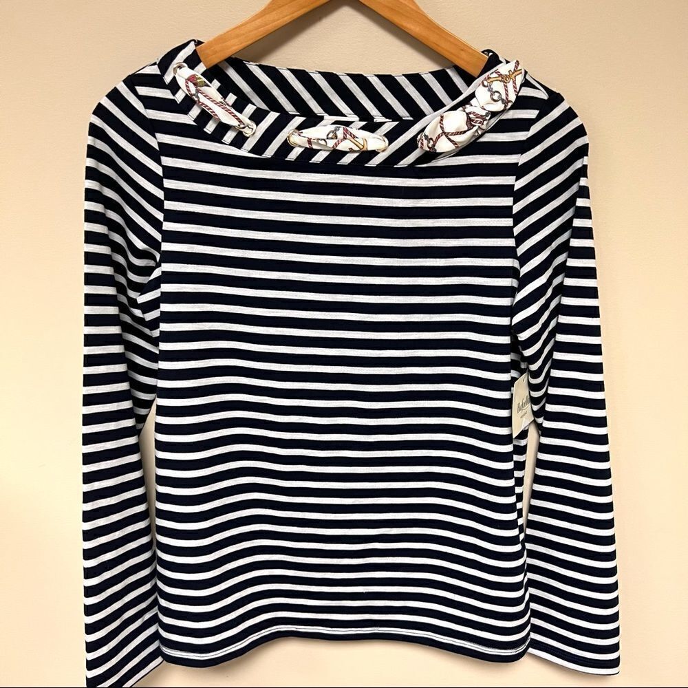 Rafaella blue and white striped top   Size SP